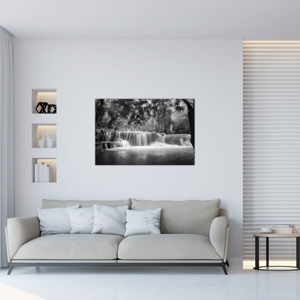 Tablou - Cascada alb-negru și alb (90x60 cm)