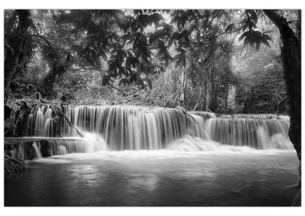 Tablou - Cascada alb-negru și alb (90x60 cm)