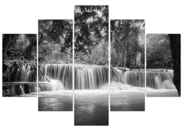 Tablou - Cascada alb-negru și alb (150x105 cm)
