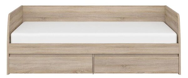 Pat de o persoană 90 cm Nordanas 28 (stejar sonoma) (cu somieră) (cu sp. depozitare). 1097190