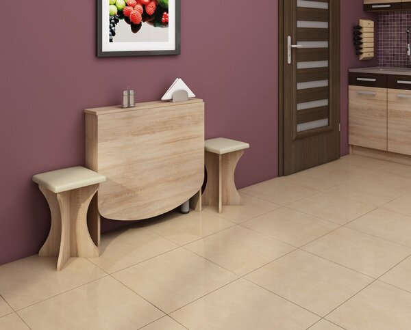 Masă de sufragerie extensibilă Elston 6 (stejar deschis sonoma) (pentru 2 persoane). 746439