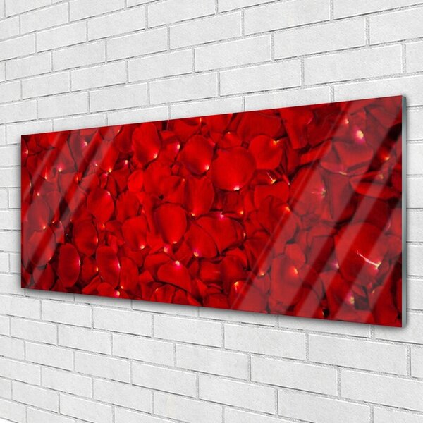 Tablou pe sticla Petale Floral Red