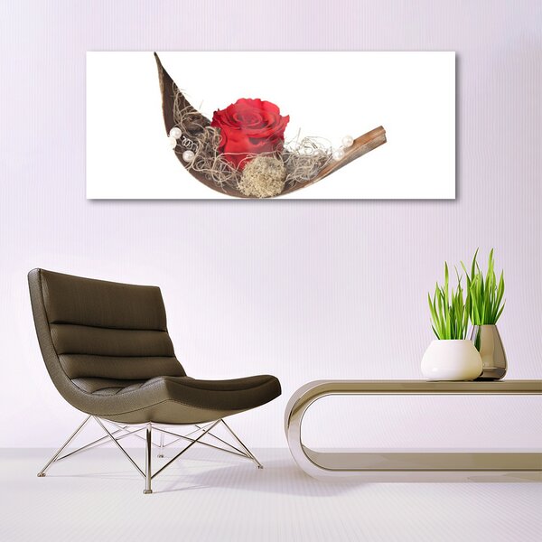 Tablou pe sticla Rose Floral Red