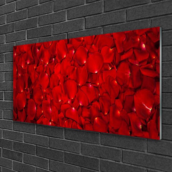 Tablou pe sticla Petale Floral Red