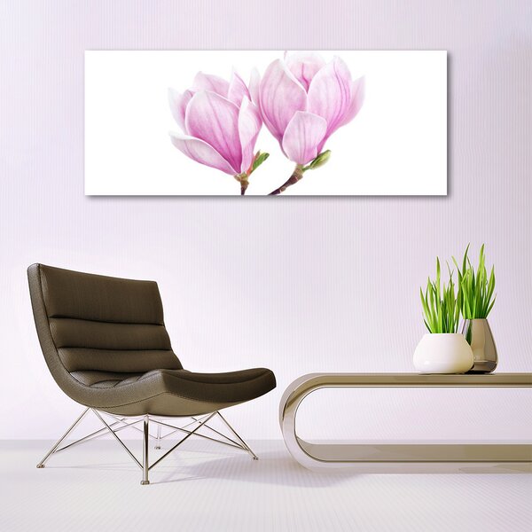 Tablou pe sticla Florale flori roz