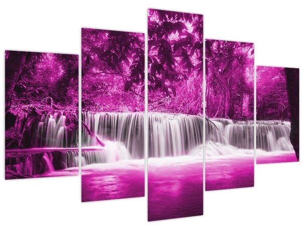 Tablou - Cascadă, violet (150x105 cm)
