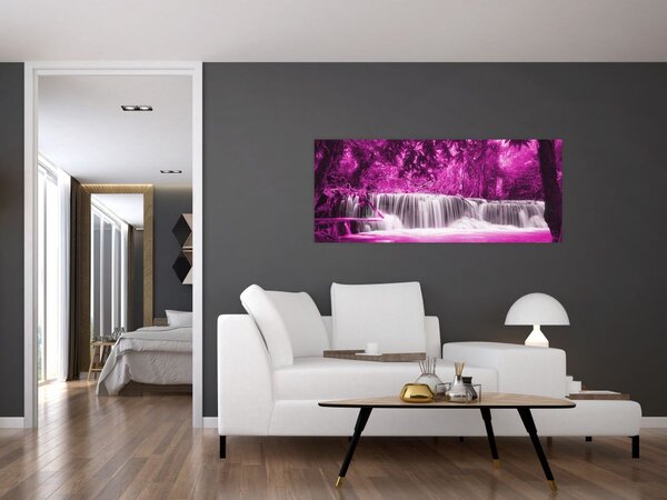 Tablou - Cascadă, violet (120x50 cm)