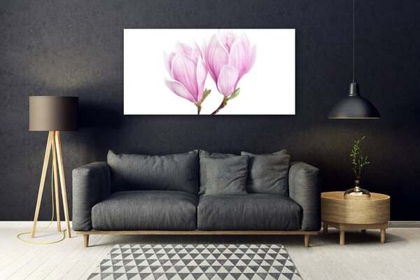 Tablou pe sticla Florale flori roz