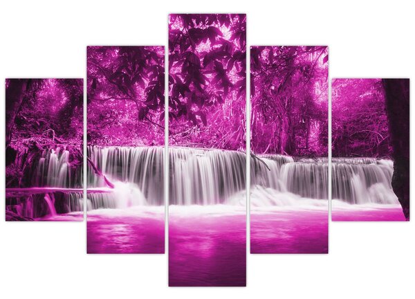 Tablou - Cascadă, violet (150x105 cm)