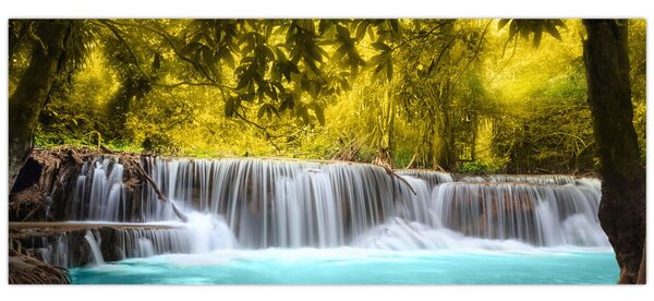 Tablou - Cascadă, cu culori strălucitoare (120x50 cm)