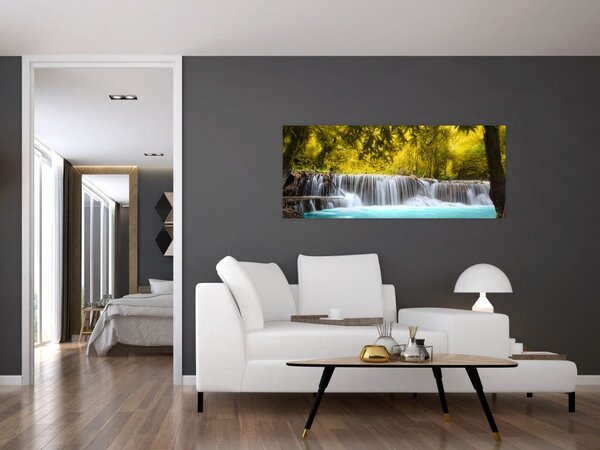 Tablou - Cascadă, cu culori strălucitoare (120x50 cm)