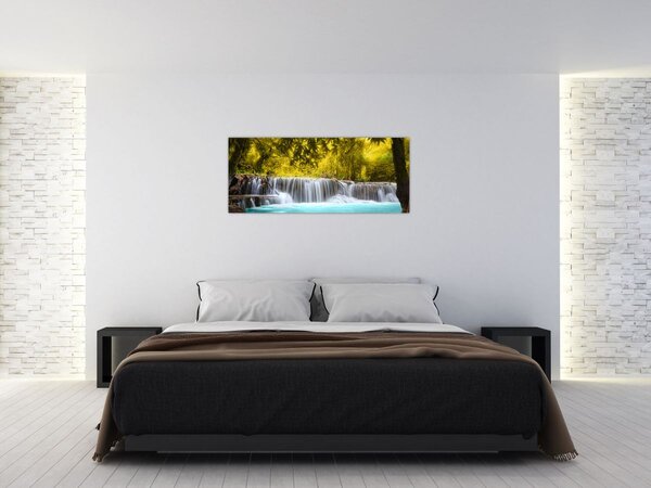 Tablou - Cascadă, cu culori strălucitoare (120x50 cm)