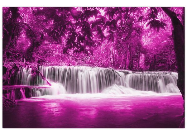 Tablou - Cascadă, violet (90x60 cm)