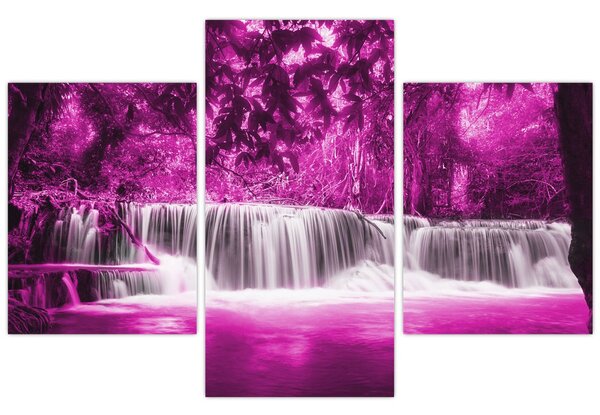 Tablou - Cascadă, violet (90x60 cm)
