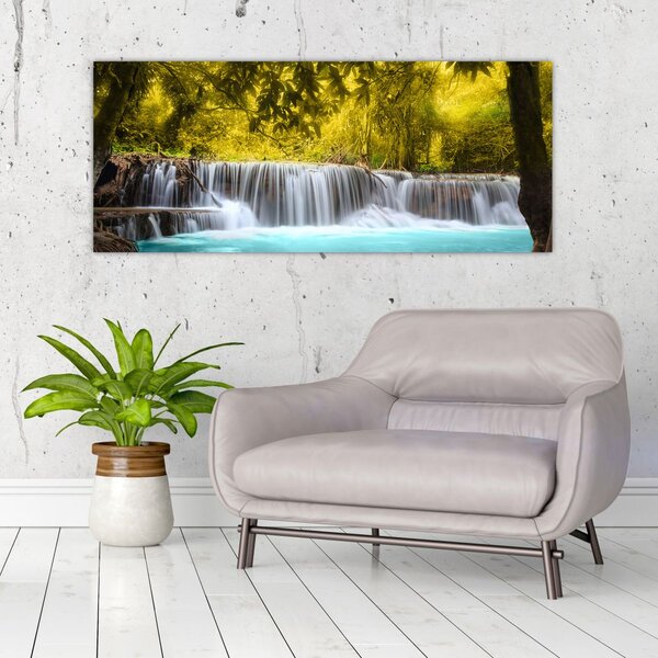 Tablou - Cascadă, cu culori strălucitoare (120x50 cm)