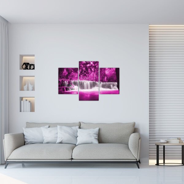 Tablou - Cascadă, violet (90x60 cm)