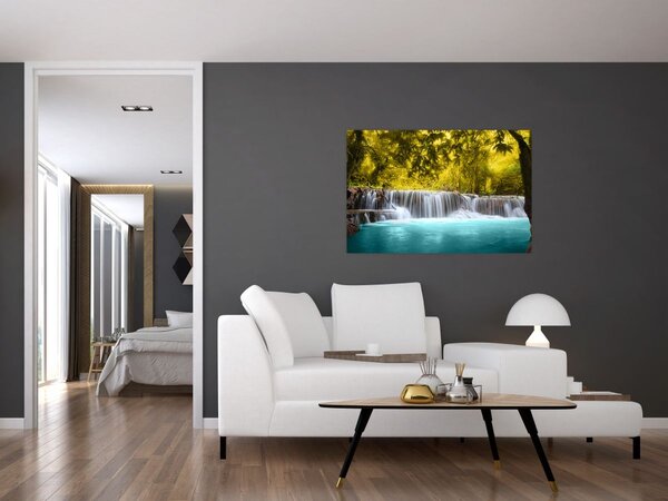 Tablou - Cascadă, cu culori strălucitoare (90x60 cm)