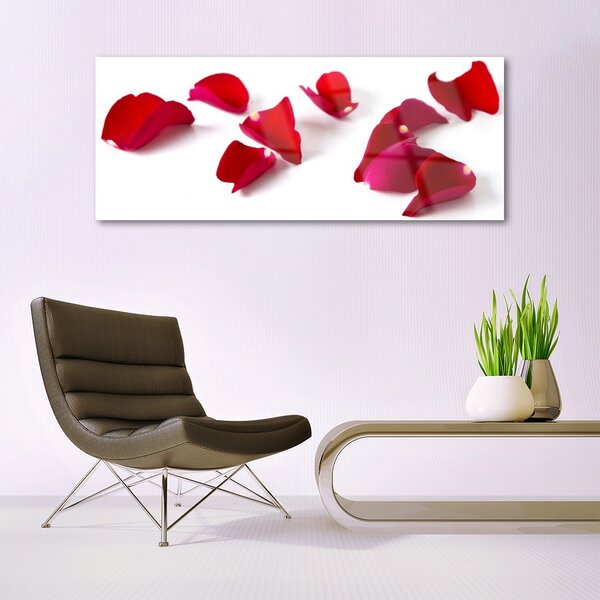 Tablou pe sticla Petale Floral Red