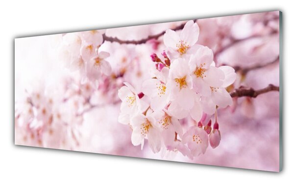 Panou sticla bucatarie Flori roz Floral