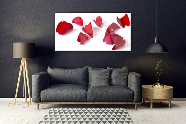 Tablou pe sticla Petale Floral Red