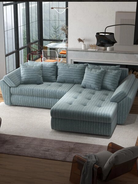 Colțar extensibil dumonde cu ladă de depozitare Loana Mint Ambience II 270x185 cm