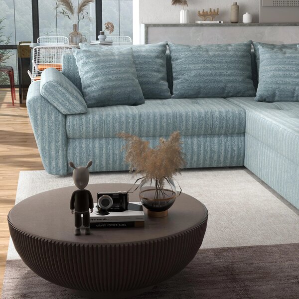Colțar extensibil dumonde cu ladă de depozitare Loana Mint Ambience II 270x185 cm