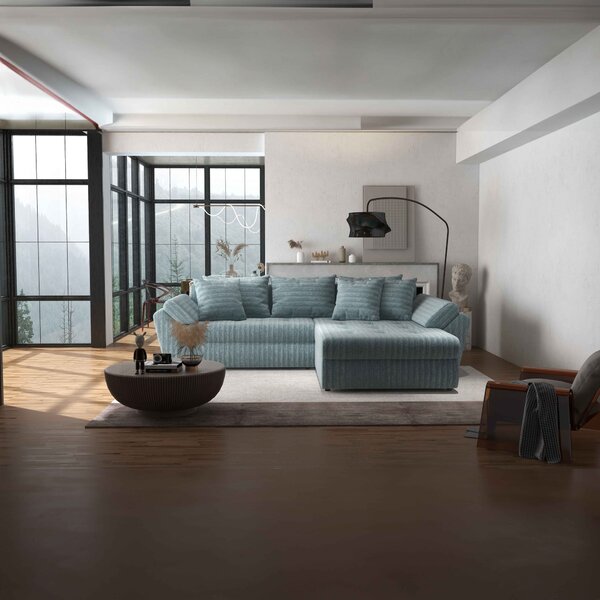 Colțar extensibil dumonde cu ladă de depozitare Loana Mint Ambience II 270x185 cm