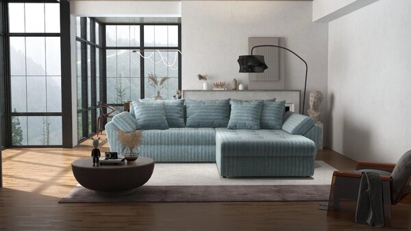 Colțar extensibil dumonde cu ladă de depozitare Loana Mint Ambience II 270x185 cm