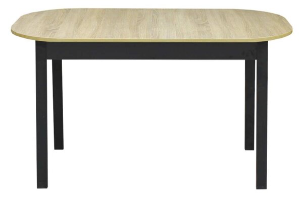 Set Masă Extensibilă Carla Stejar 134–174 × 80 cm cu 6 Scaune Gya Mov, Tapițate, Picioare Metalice Negre