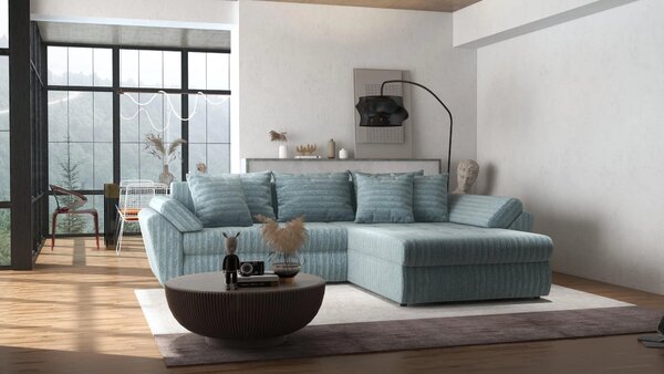 Colțar extensibil dumonde cu ladă de depozitare Loana Mint Ambience II 270x185 cm