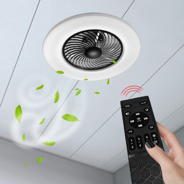 Lampă cu ventilator APP1552-C BLACK