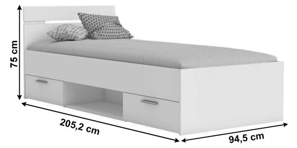 Pat de o persoană 90 cm Michigin (stejar sonoma) (fără saltea și somieră). 1040193