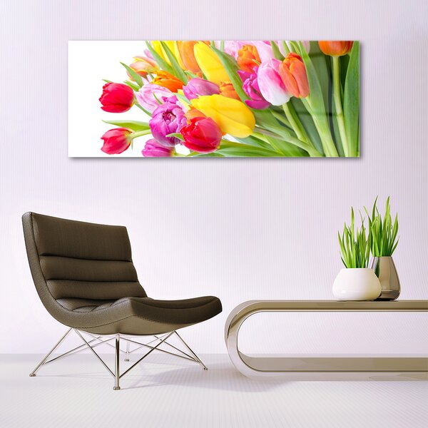 Tablou pe sticla Lalele Floral Multi