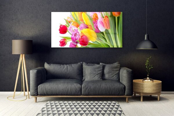Tablou pe sticla Lalele Floral Multi