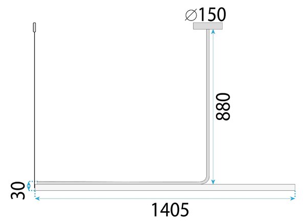 Lampă suspendată LED APP1660-CP Black 140cm