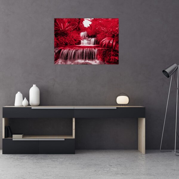 Tablou - Cascade indoneziene în roșu (70x50 cm)