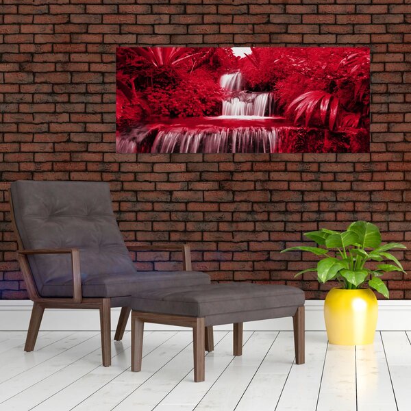 Tablou - Cascade indoneziene în roșu (120x50 cm)