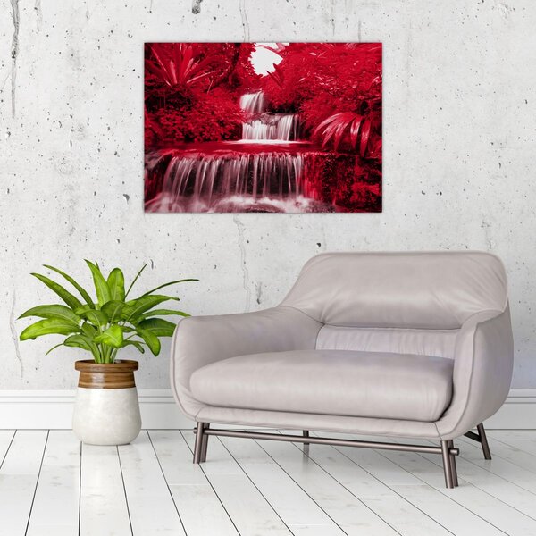 Tablou - Cascade indoneziene în roșu (70x50 cm)
