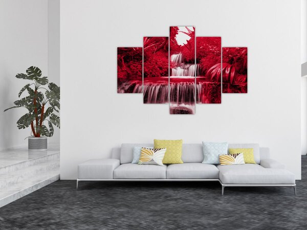 Tablou - Cascade indoneziene în roșu (150x105 cm)
