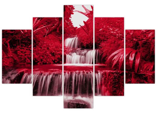 Tablou - Cascade indoneziene în roșu (150x105 cm)