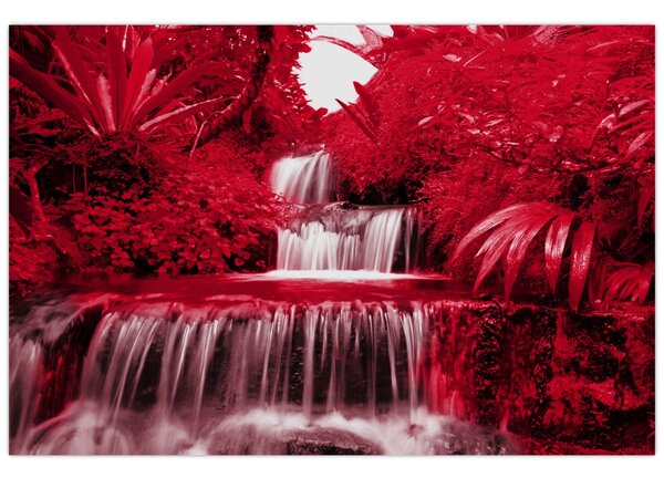 Tablou - Cascade indoneziene în roșu (90x60 cm)