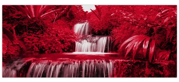 Tablou - Cascade indoneziene în roșu (120x50 cm)