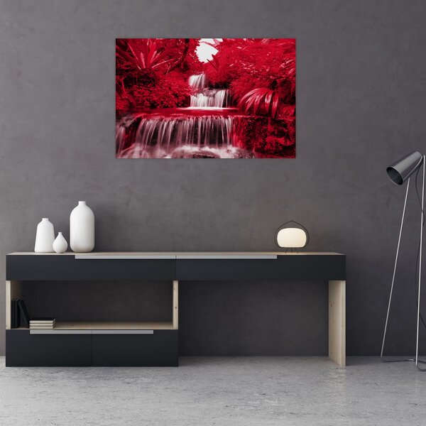 Tablou - Cascade indoneziene în roșu (90x60 cm)