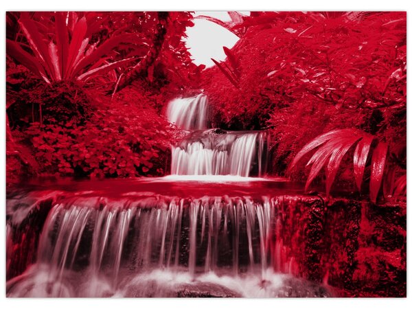 Tablou - Cascade indoneziene în roșu (70x50 cm)