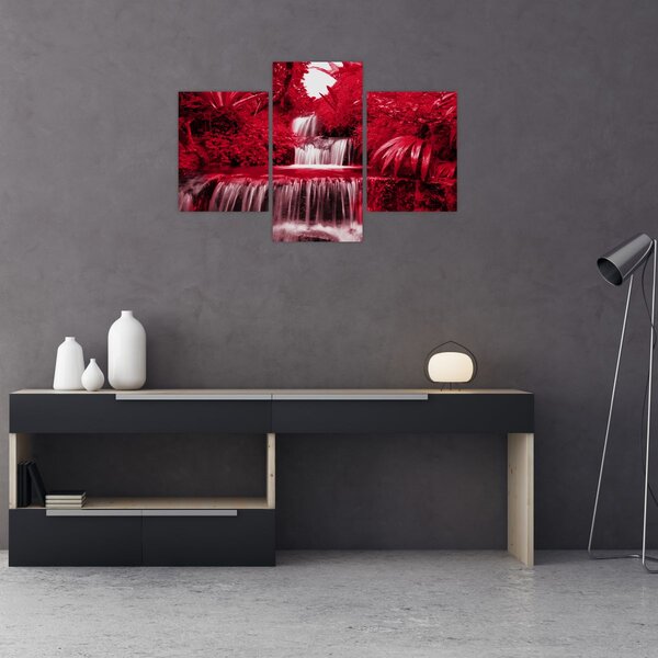 Tablou - Cascade indoneziene în roșu (90x60 cm)