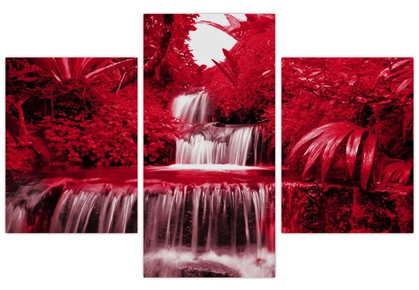 Tablou - Cascade indoneziene în roșu (90x60 cm)
