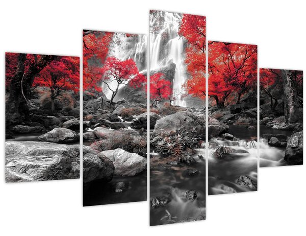Tablou - Cascade în peisajul de toamnă (150x105 cm)