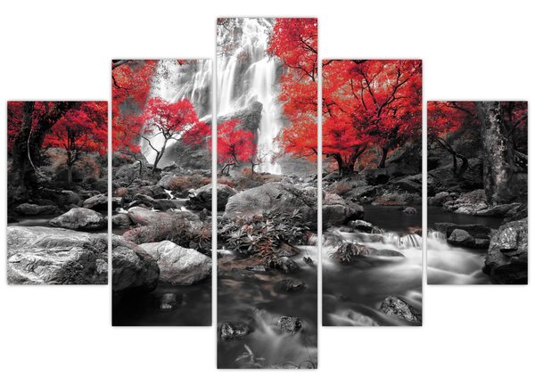 Tablou - Cascade în peisajul de toamnă (150x105 cm)