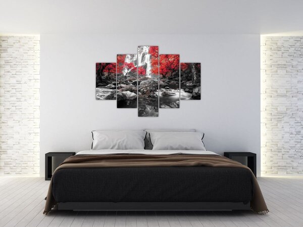 Tablou - Cascade în peisajul de toamnă (150x105 cm)