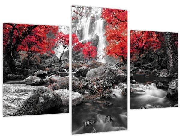 Tablou - Cascade în peisajul de toamnă (90x60 cm)